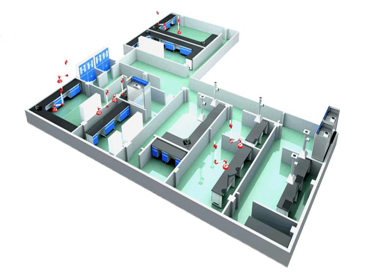 恒溫恒濕凈化實驗室3D布局圖 恒溫恒濕凈化實驗室3D布局圖